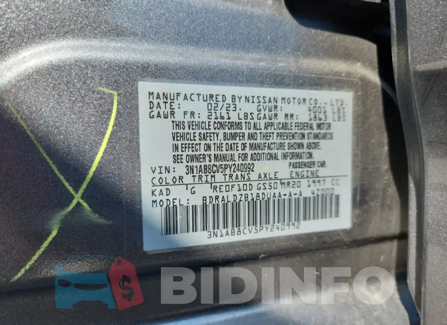 3N1AB8CV5PY240992 Photo# 12