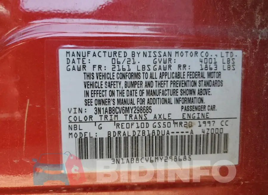 3N1AB8CV6MY298685 Photo# 12