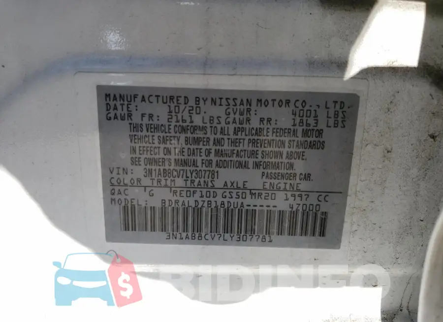 3N1AB8CV7LY307781 Photo# 12