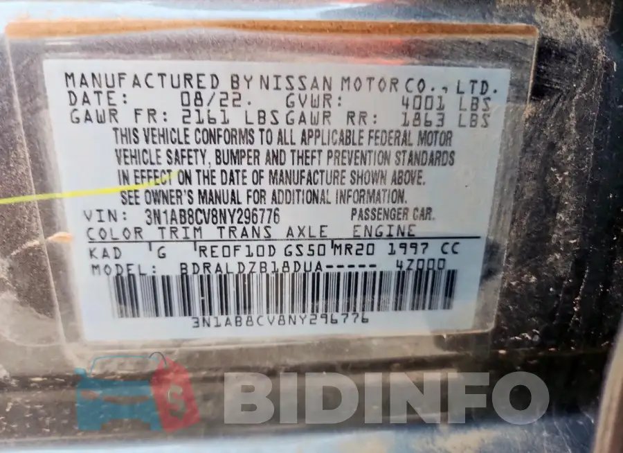 3N1AB8CV8NY296776 Photo# 12