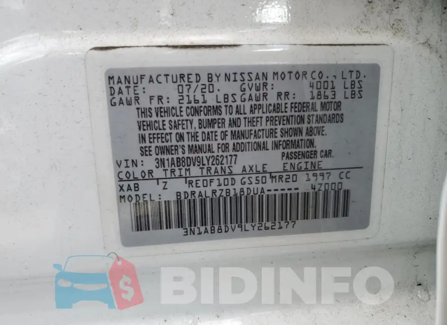 3N1AB8DV9LY262177 Photo# 13