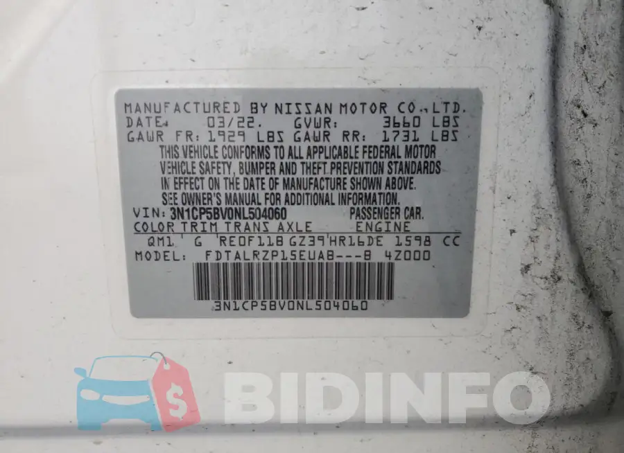 3N1CP5BV0NL504060 Photo# 13