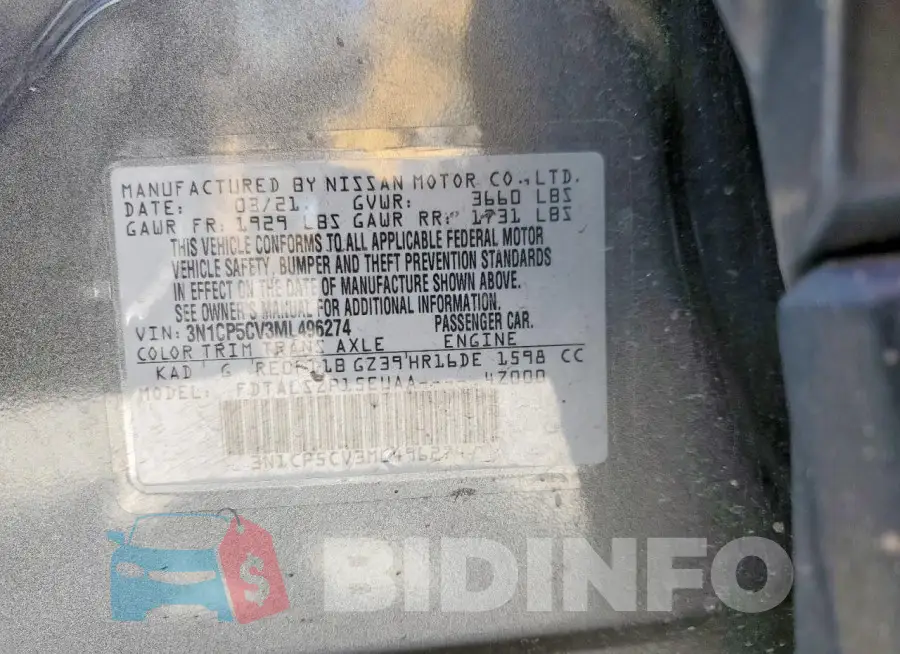 3N1CP5CV3ML496274 Photo# 13