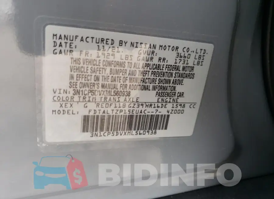 3N1CP5DVXML560938 Photo# 14