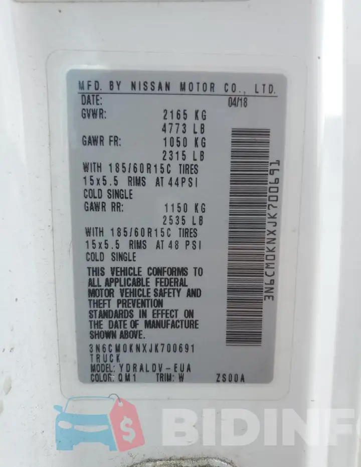 3N6CM0KNXJK700691 Photo# 14