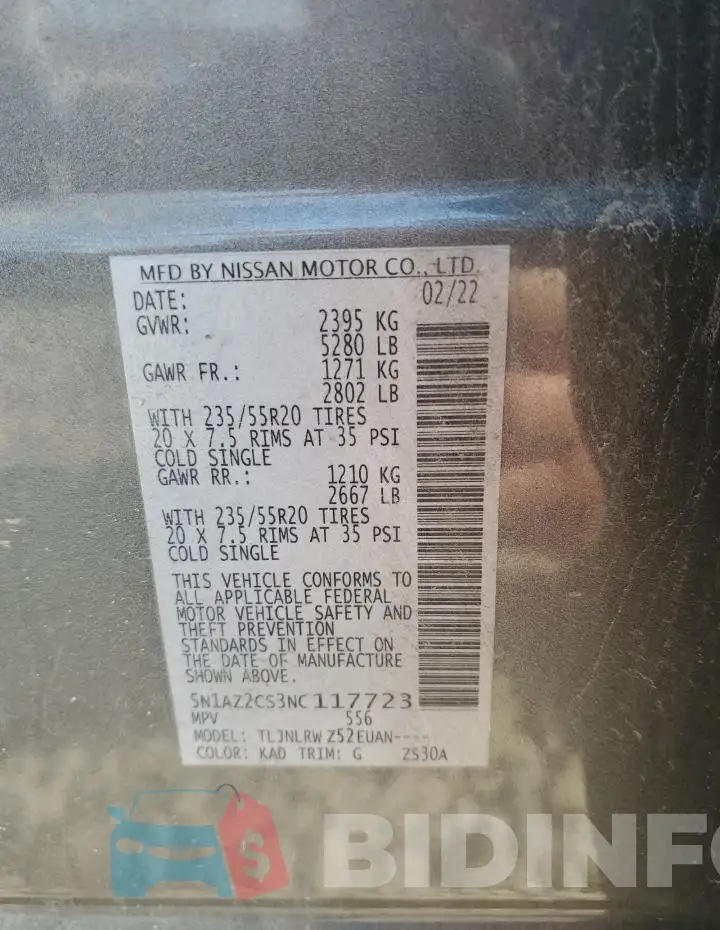5N1AZ2CS3NC117723 Photo# 12