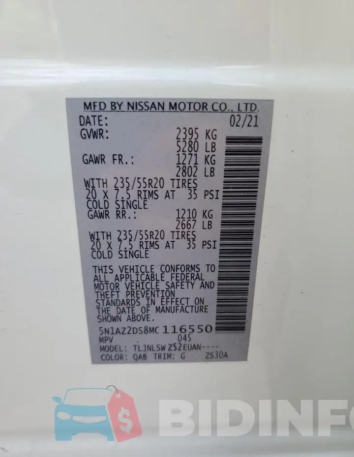 5N1AZ2DS8MC116550 Photo# 12
