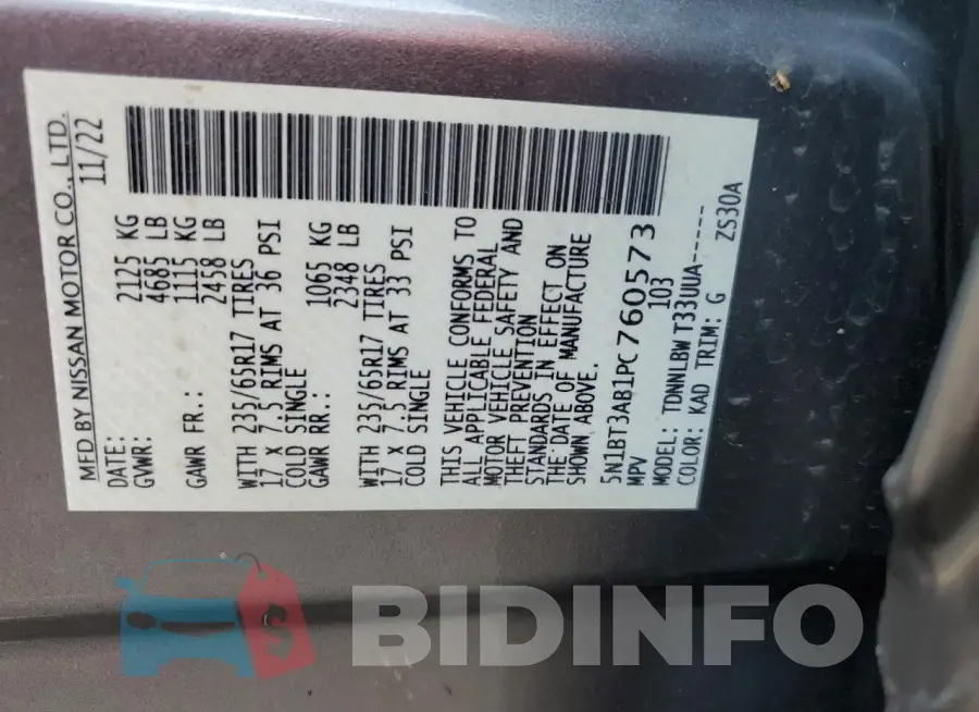5N1BT3AB1PC760573 Photo# 13