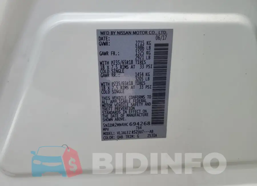 5N1DR2MN4HC694268 Photo# 13
