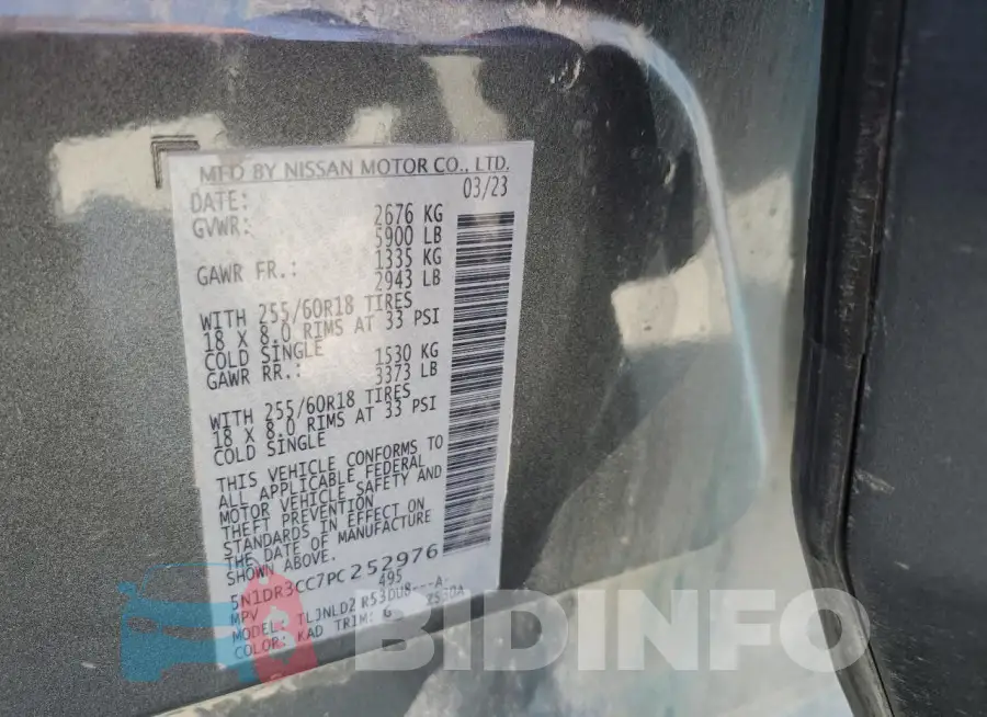 5N1DR3CC7PC252976 Photo# 14