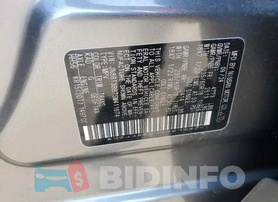 JN8BT3BB7SW411674 Photo# 14