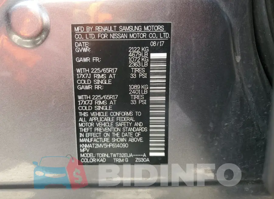 KNMAT2MV5HP614090 Photo# 12
