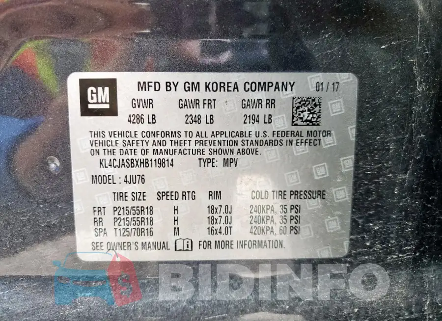 KL4CJASBXHB119814 Photo# 13
