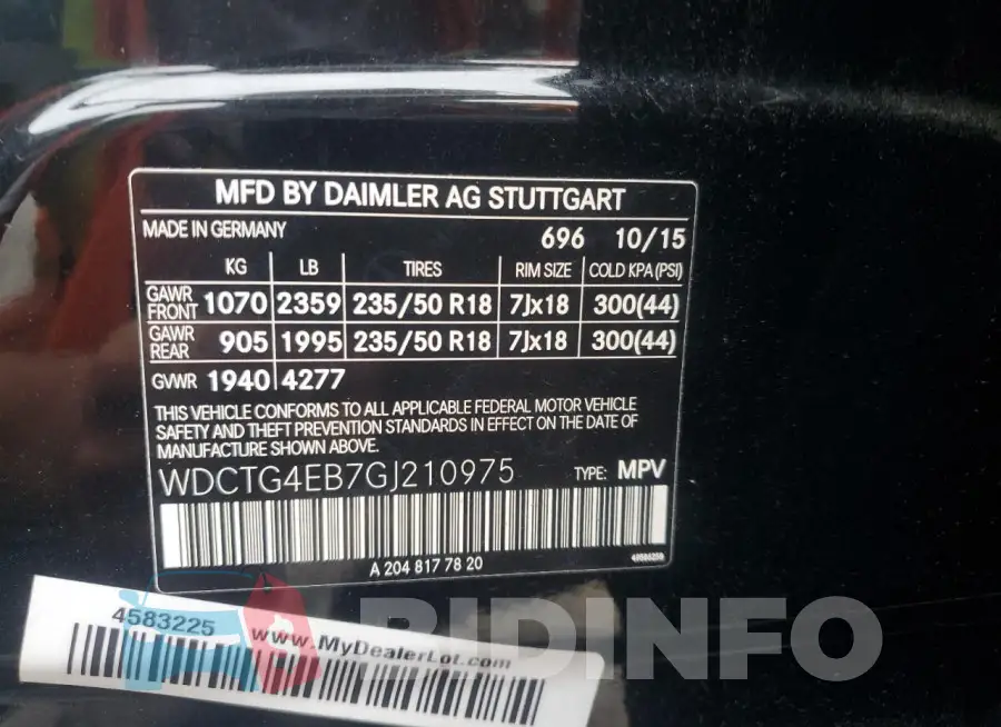WDCTG4EB7GJ210975 Photo# 13