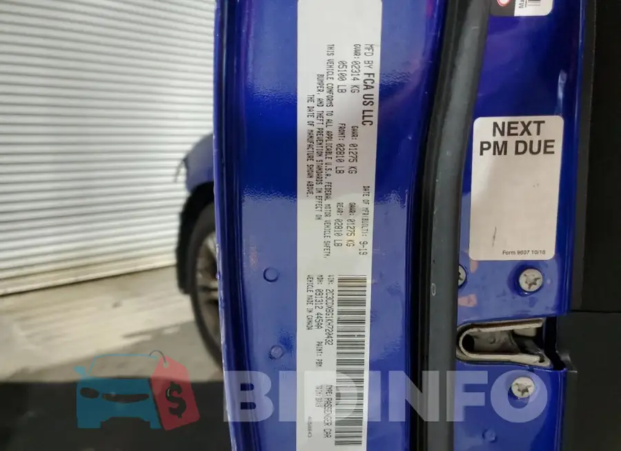 2C3CDXBG1KH720432 Photo# 13