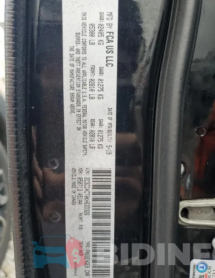 2C3CDXCT0KH633326 Photo# 12