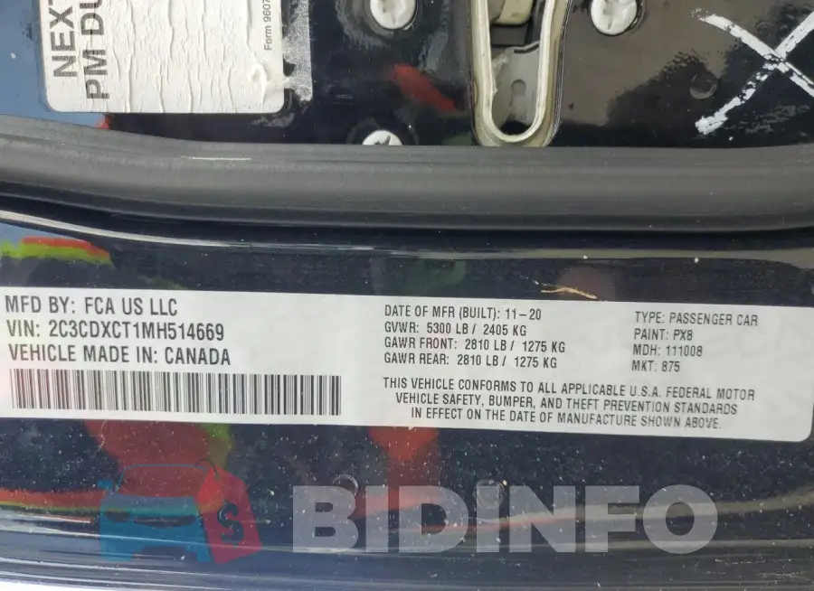 2C3CDXCT1MH514669 Photo# 12