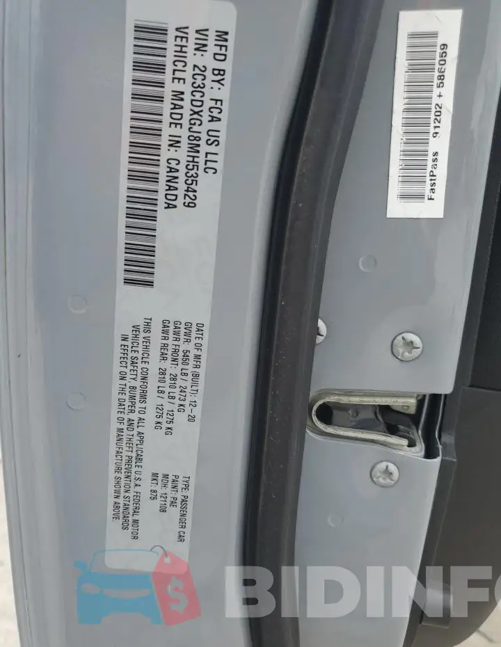 2C3CDXGJ8MH535429 Photo# 13