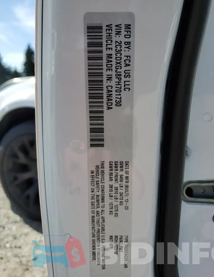 2C3CDXGJ8PH701730 Photo# 12