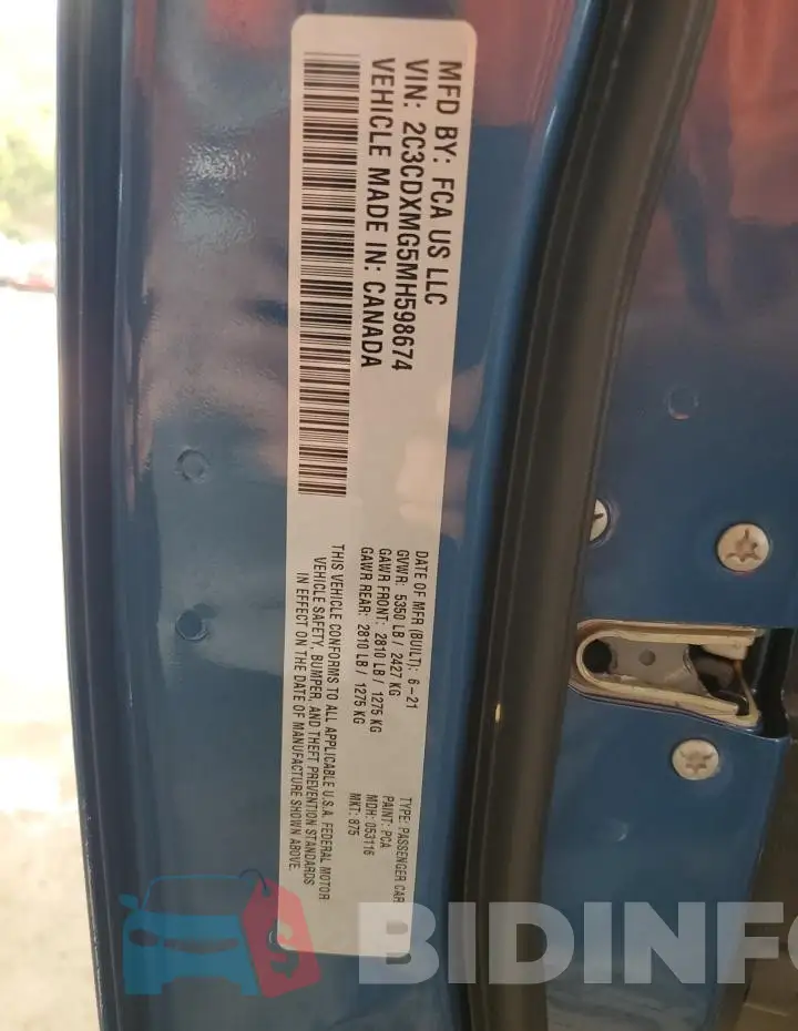 2C3CDXMG5MH598674 Photo# 12