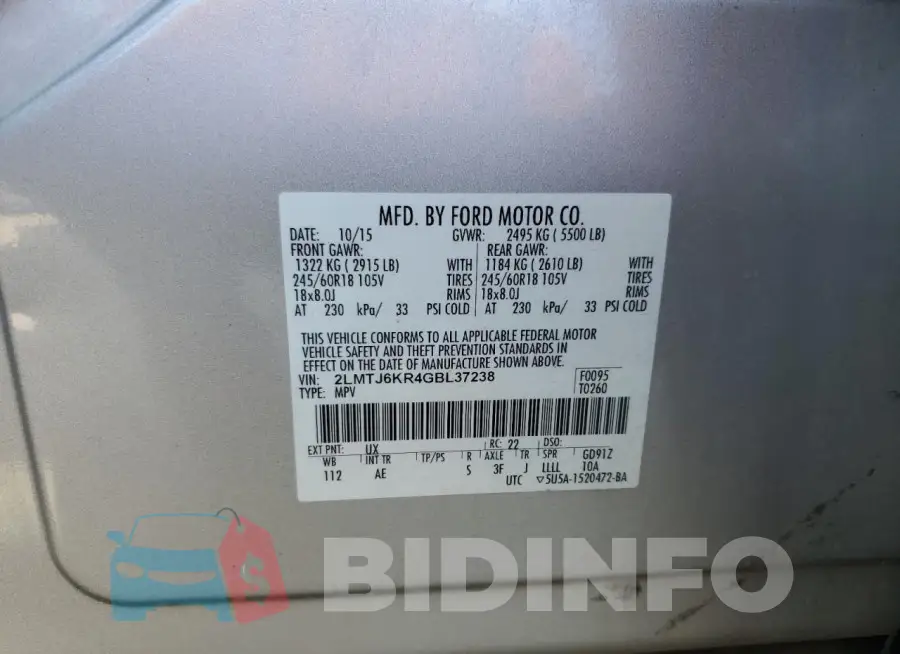 2LMTJ6KR4GBL37238 Photo# 13