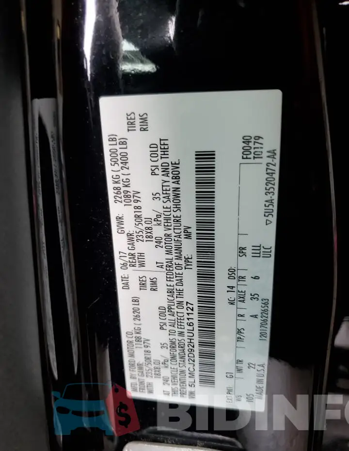 5LMCJ2D92HUL61127 Photo# 13