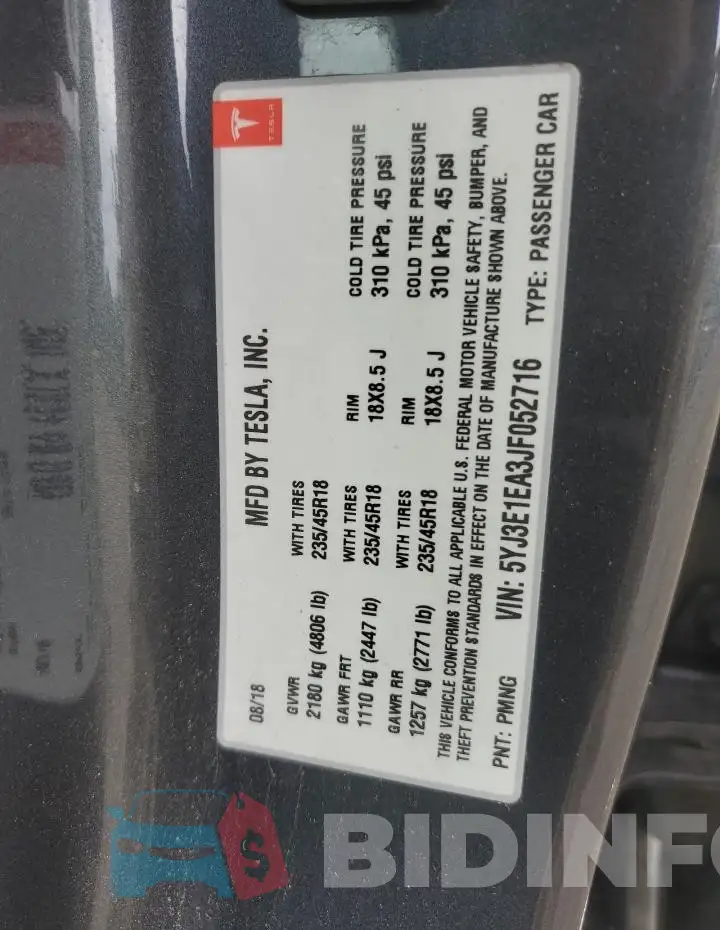 5YJ3E1EA3JF052716 Photo# 13