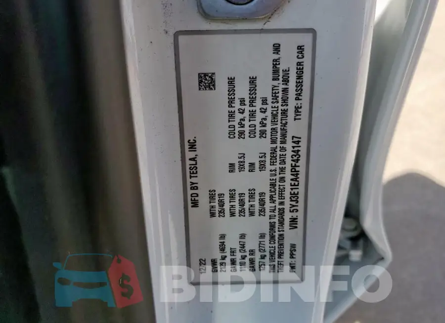 5YJ3E1EA4PF434147 Photo# 12
