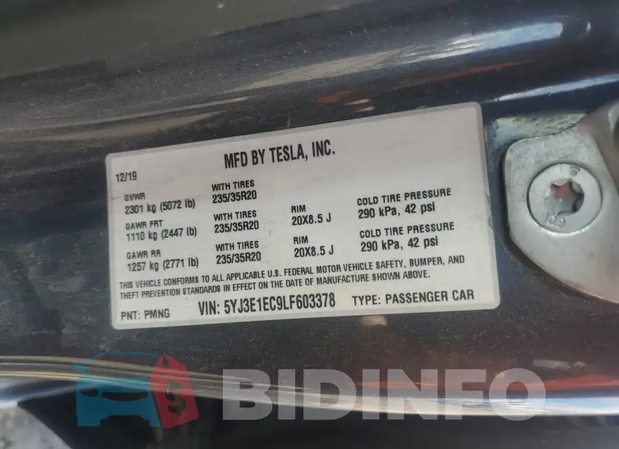 5YJ3E1EC9LF603378 Photo# 12