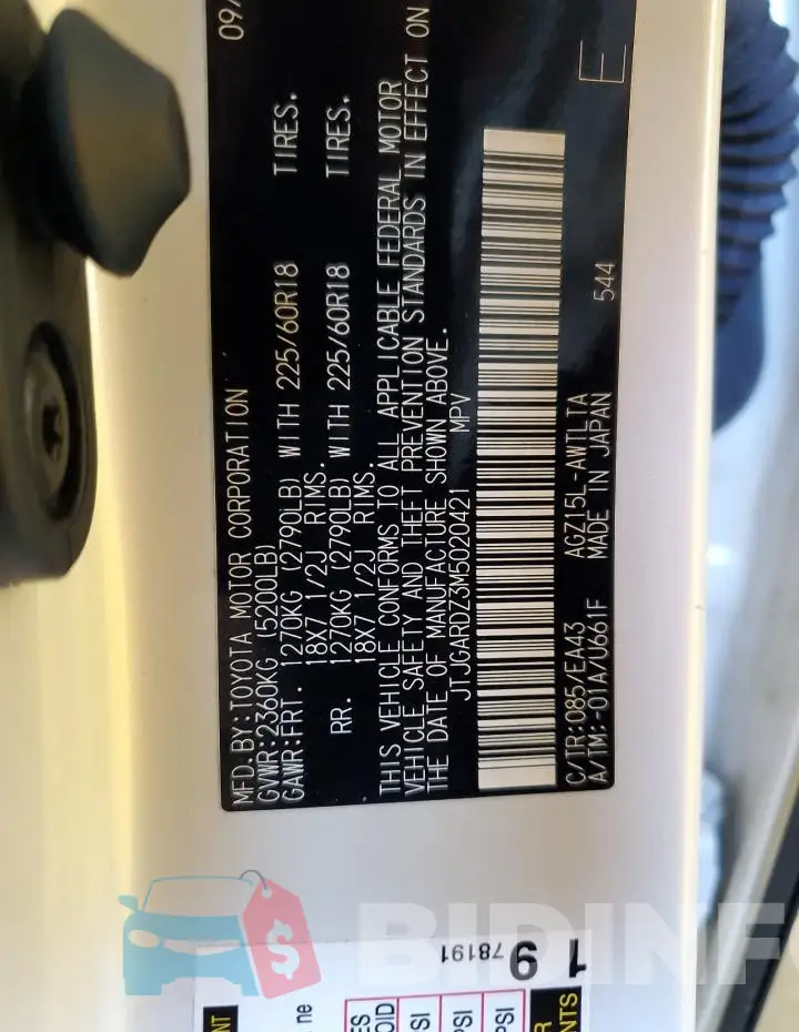 JTJGARDZ3M5020421 Photo# 13