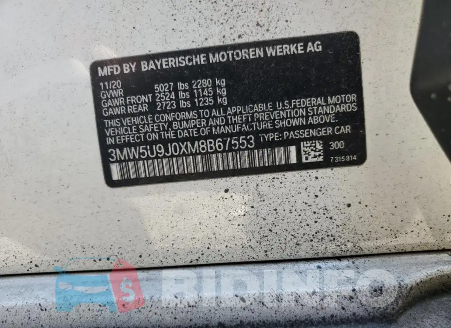 3MW5U9J0XM8B67553 Photo# 12