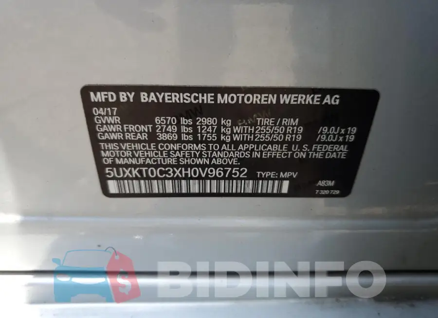 5UXKT0C3XH0V96752 Photo# 13