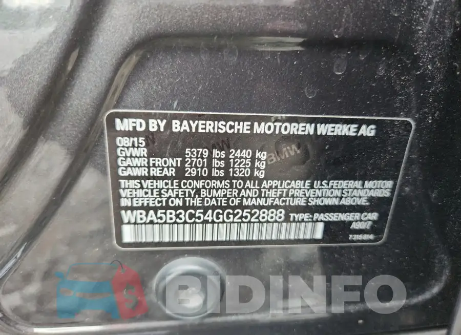 WBA5B3C54GG252888 Photo# 12