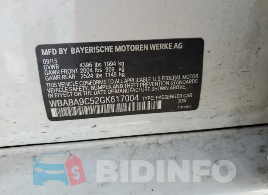 WBA8A9C52GK617004 Photo# 12