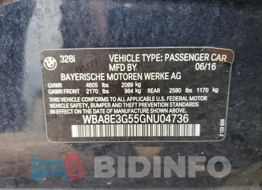 WBA8E3G55GNU04736 Photo# 12