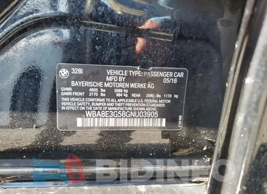 WBA8E3G58GNU03905 Photo# 12