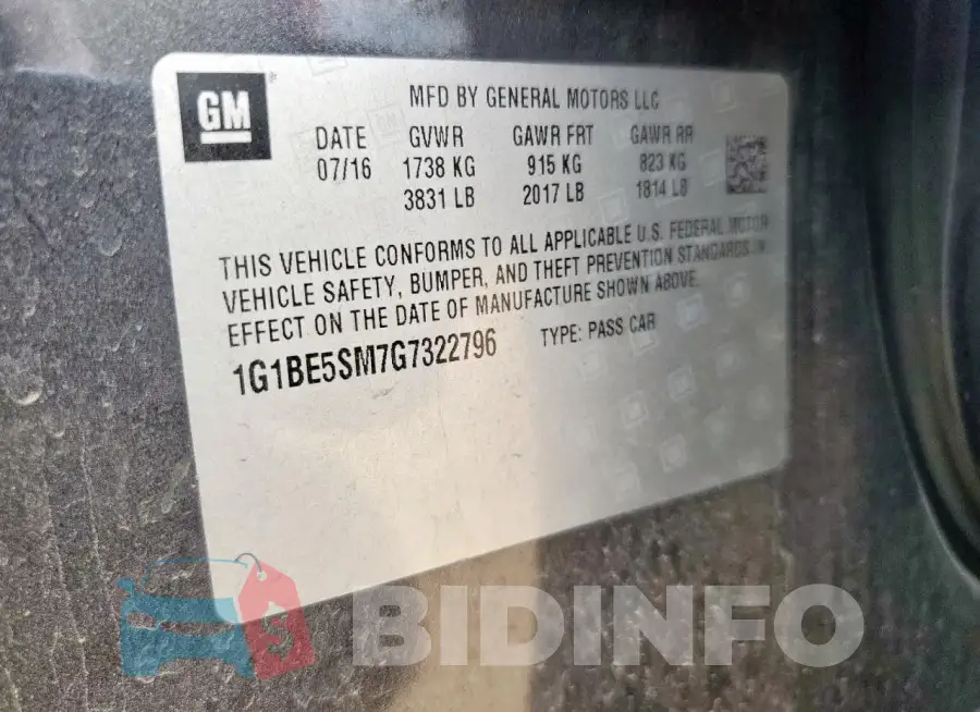 1G1BE5SM7G7322796 Photo# 12
