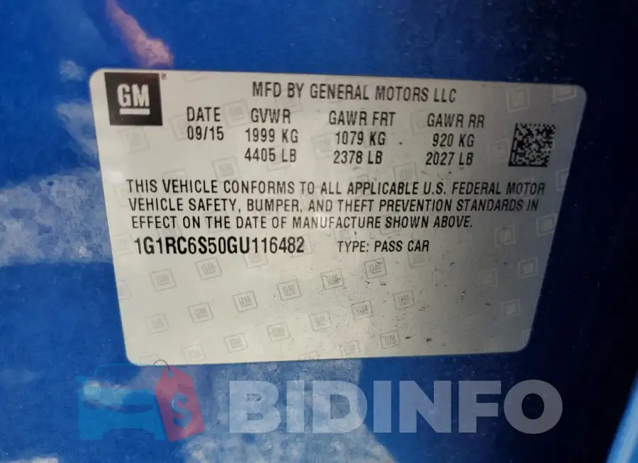 1G1RC6S50GU116482 Photo# 12