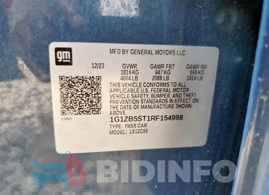 1G1ZB5ST1RF154998 Photo# 12