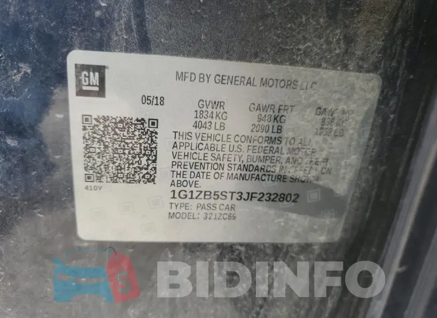 1G1ZB5ST3JF232802 Photo# 12