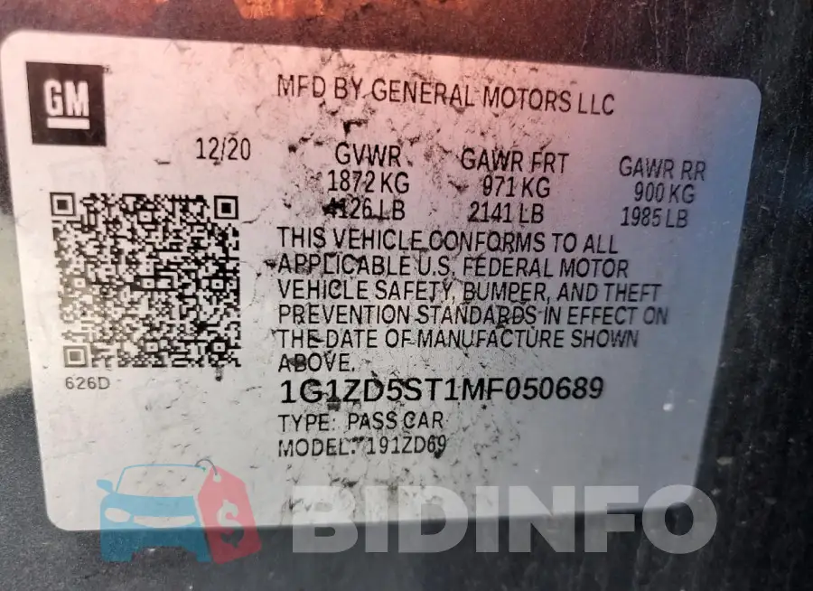 1G1ZD5ST1MF050689 Photo# 12