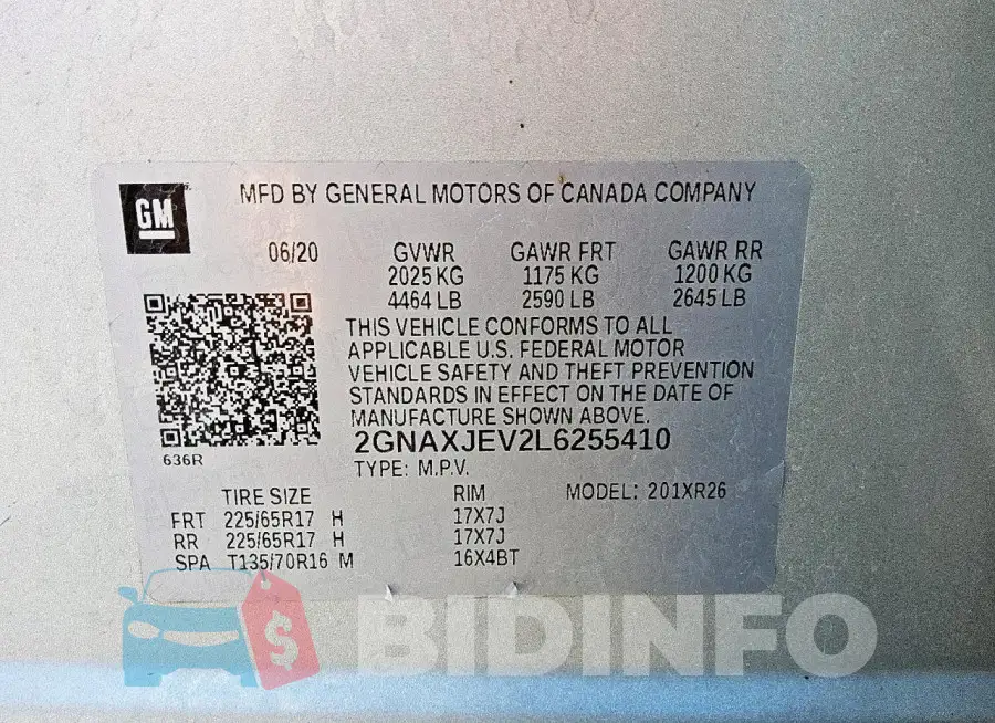 2GNAXJEV2L6255410 Photo# 13