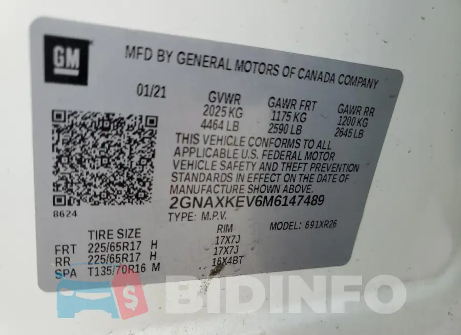 2GNAXKEV6M6147489 Photo# 13