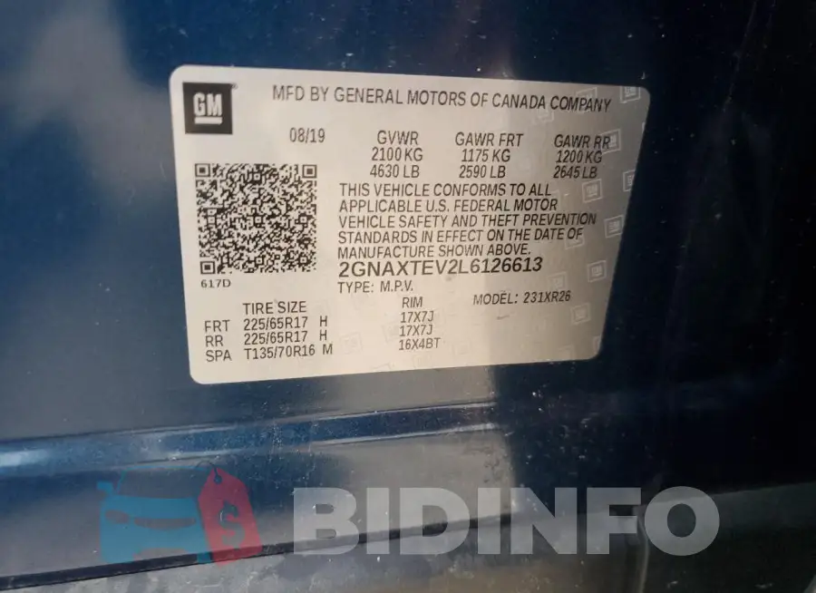 2GNAXTEV2L6126613 Photo# 12