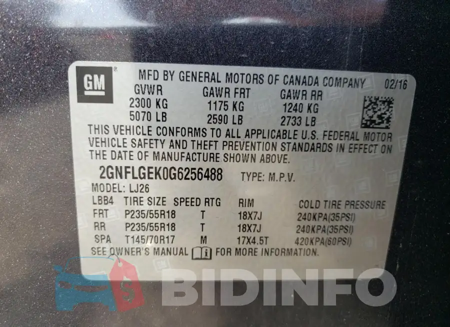2GNFLGEK0G6256488 Photo# 13