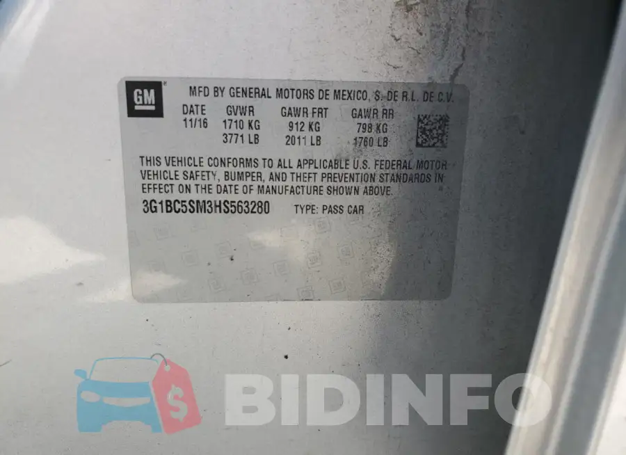 3G1BC5SM3HS563280 Photo# 12