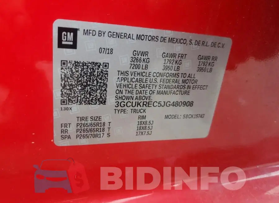 3GCUKREC5JG480908 Photo# 12