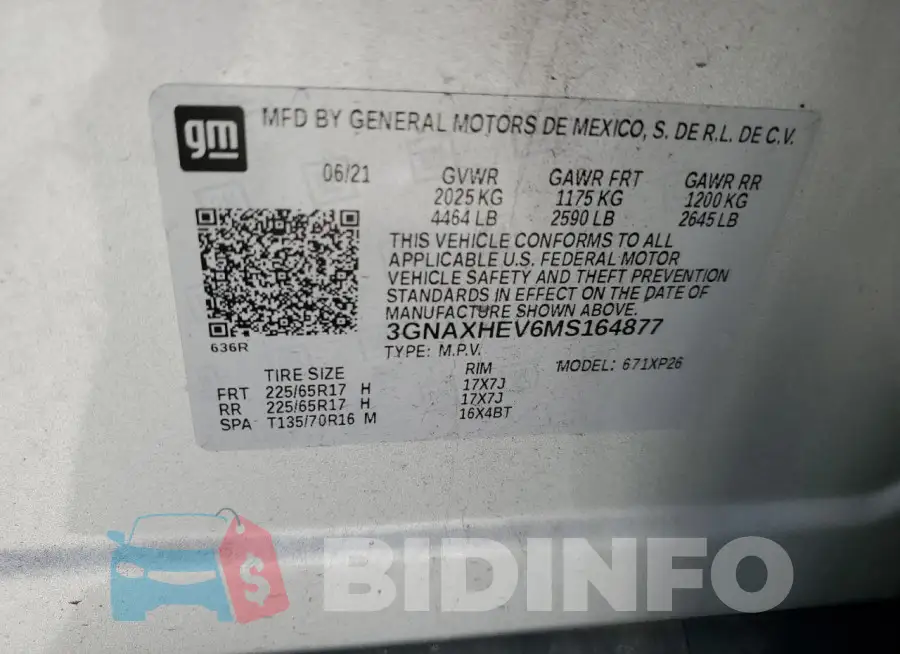 3GNAXHEV6MS164877 Photo# 13