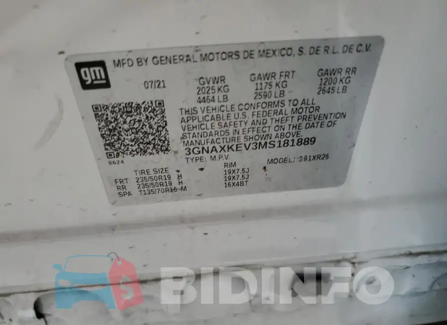 3GNAXKEV3MS181889 Photo# 14