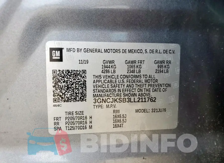 3GNCJKSB3LL211762 Photo# 14